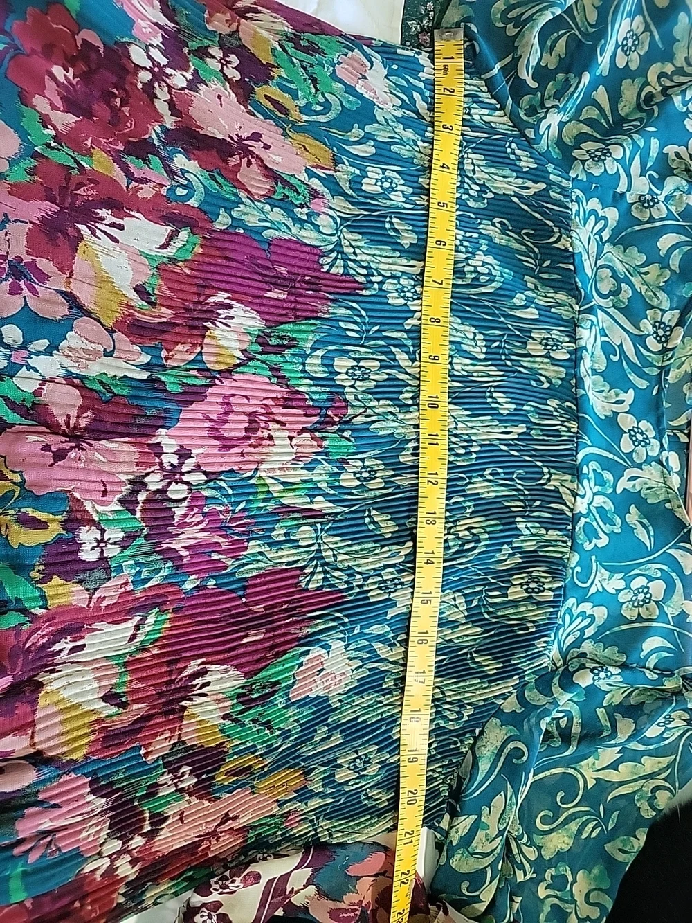 fig and flower Teal Flower Tunic Top Size 2xl - Picture 8 of 9